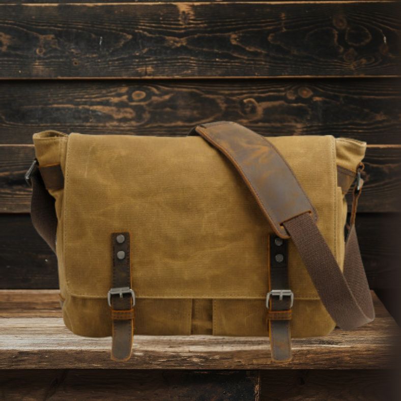 RENO Canvas Laptop Messenger Bag - Stylish, Durable & Functional Homme8 Waxed Canvas Messenger Bag