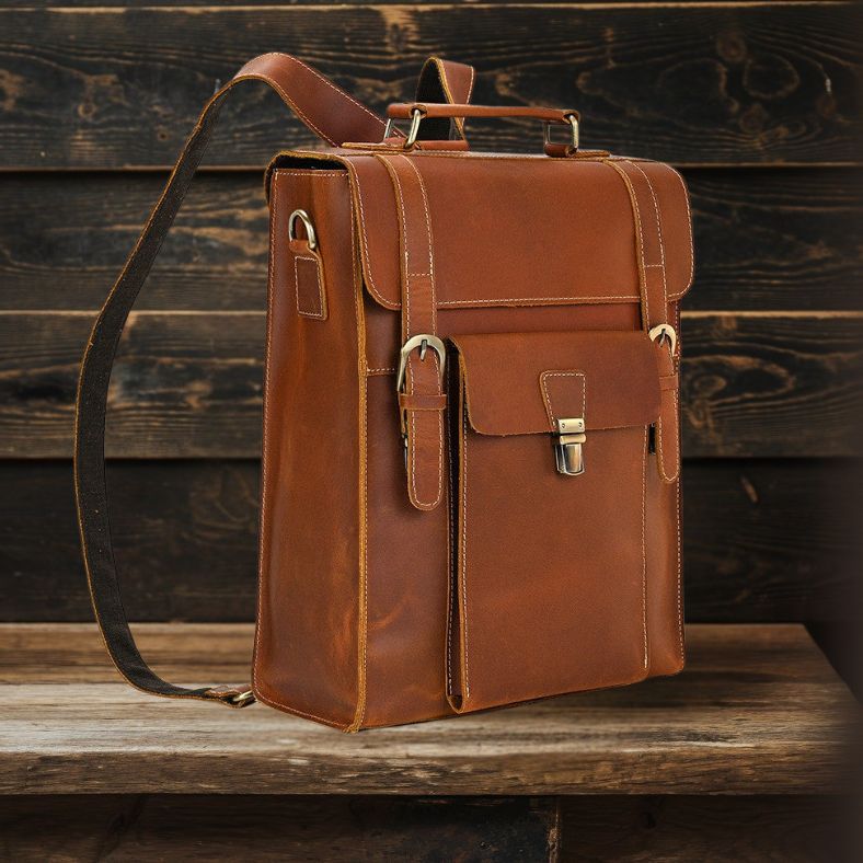 SCOTTSDALE Leather Convertible Backpack - Stylish & Versatile Homme8