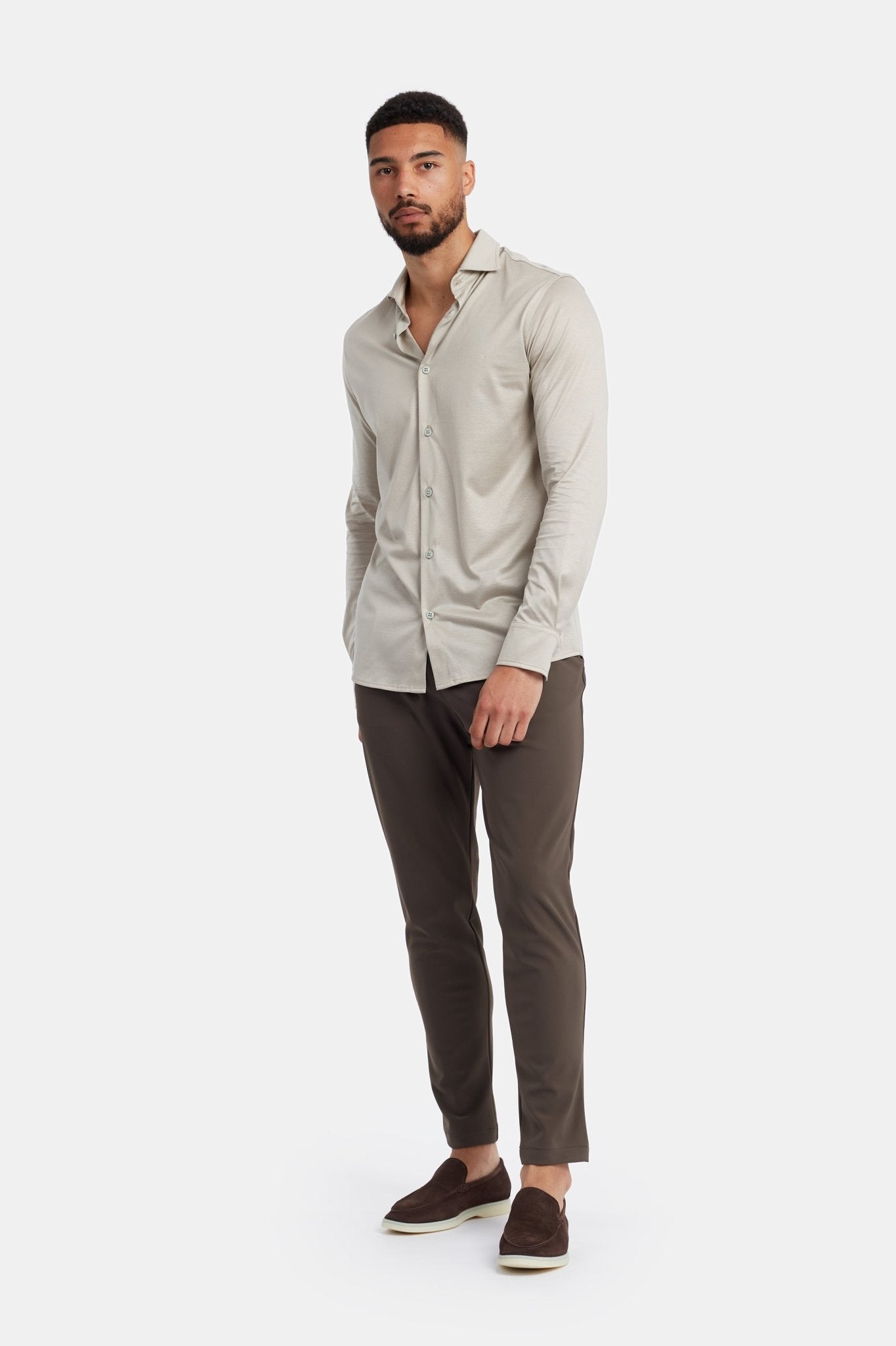 Sandstone Beige Formal Shirt - Elegant Comfort & Timeless Style Homme8 Overhemden