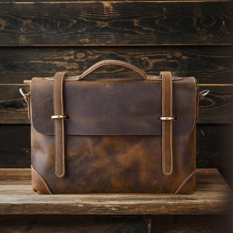 Stylish Brown Leather Handbag YPRES - Durable & Chic Design Homme8 luxury handbag