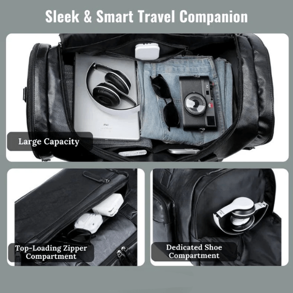 Archer Men's Leather Travel Bag | Stylish & Durable Weekender Homme8 