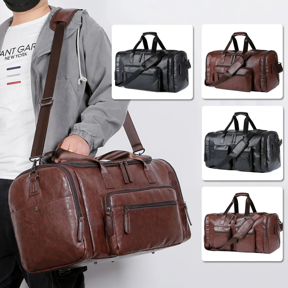Archer Men's Leather Travel Bag | Stylish & Durable Weekender Homme8 