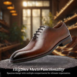 Ashton Cow Leather Oxford Shoes - Premium Plain Toe Design