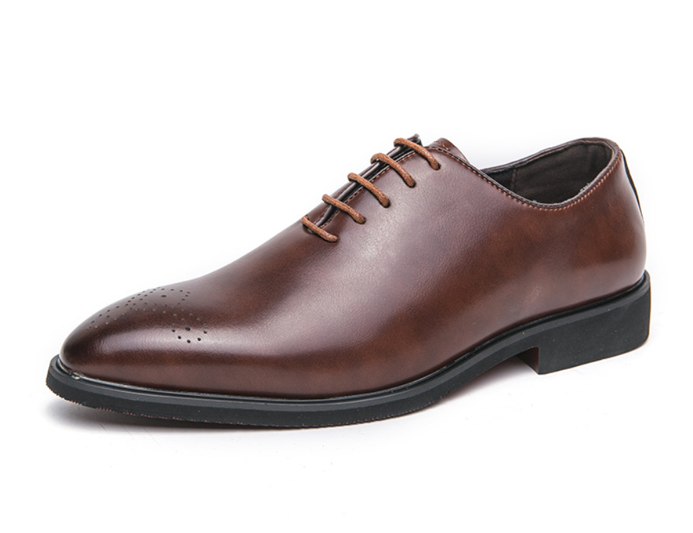 Ashton Cow Leather Oxford Shoes - Premium Plain Toe Design Homme8 