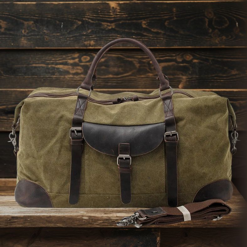 Boston Canvas Overnight Bag - Stylish, Durable & Spacious Travel Companion Homme8 waxed canvas duffle bag