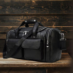 CHARLEROI Black Leather Duffle Bag - Stylish & Durable Travel Companion Homme8 leather duffle bag
