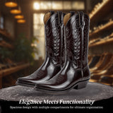 Christoffer High Heel Pointed Toe Leather Boots - Chic Elegance