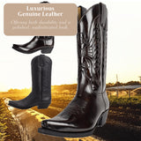Christoffer High Heel Pointed Toe Leather Boots - Chic Elegance