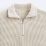 Classic Old Money Knitted Wool Zip Sweater for Timeless Elegance Homme8 