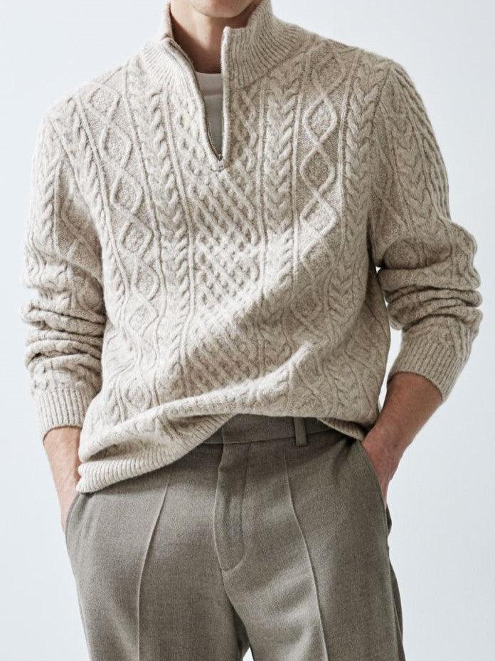 Classic Old Money Quarter Zip Pullover - Cozy & Stylish Homme8 