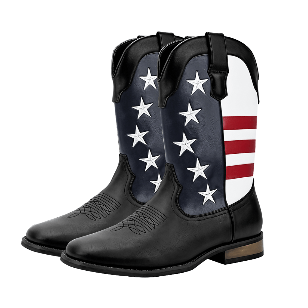 Custom American Flag Cowboy Boots - Western Style Enthusiasts Homme8 