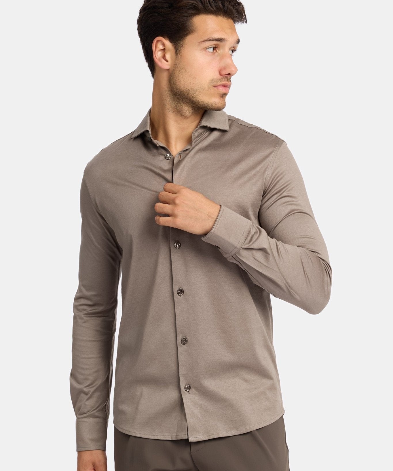 Desert Taupe Formal Shirt - Elegant, Versatile & Comfortable Homme8 Overhemden