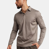 Desert Taupe Long Sleeve Polo Shirt - Stylish & Versatile Homme8 Polo's
