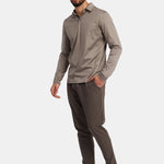 Desert Taupe Long Sleeve Polo Shirt - Stylish & Versatile Homme8 Polo's