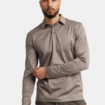 Desert Taupe Long Sleeve Polo Shirt - Stylish & Versatile Homme8 Polo's