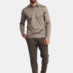 Desert Taupe Long Sleeve Polo Shirt - Stylish & Versatile Homme8 Polo's