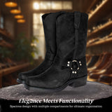 Elias Retro Mid-Calf Leather Boots - Stylish Comfort & Durability