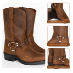 Elias Retro Mid-Calf Leather Boots - Stylish Comfort & Durability Homme8 