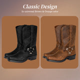 Elias Retro Mid-Calf Leather Boots - Stylish Comfort & Durability
