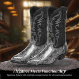 Frank Embroidered Snakeskin Western Boots - Stylish & Durable