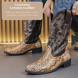 Frank Embroidered Snakeskin Western Boots - Stylish & Durable