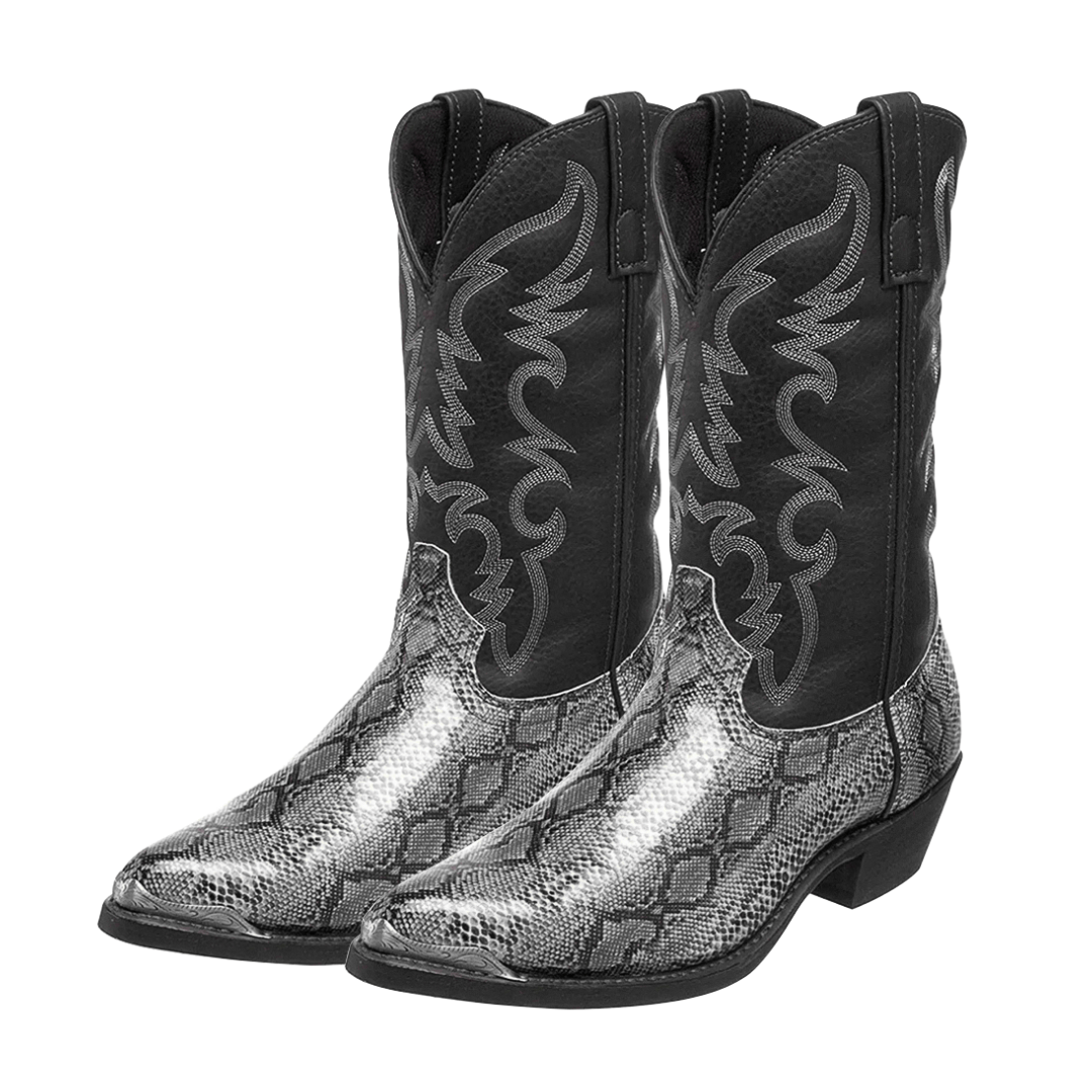 Frank Embroidered Snakeskin Western Boots - Stylish & Durable Homme8 