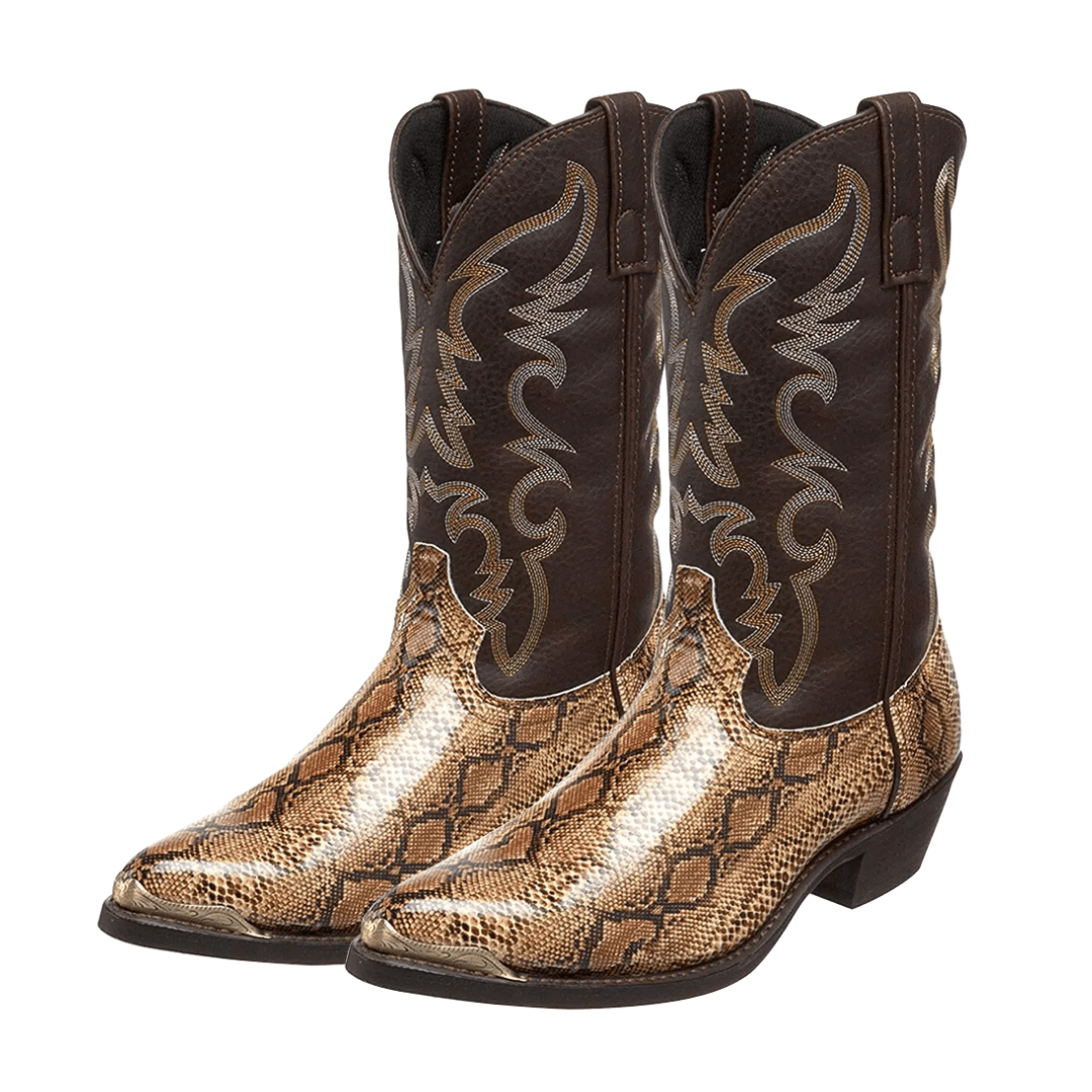 Frank Embroidered Snakeskin Western Boots - Stylish & Durable Homme8 