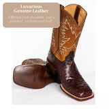 Gustav Mid-Calf Leather Boots - Stylish Embroidered Design