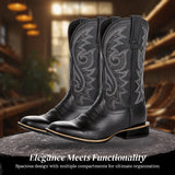 Kian Rustic Embroidery Midcalf Boots - Stylish Comfort & Durability