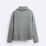 Luxurious Old Money Warm Zip-Up Pullover Sweater for Comfort Homme8 