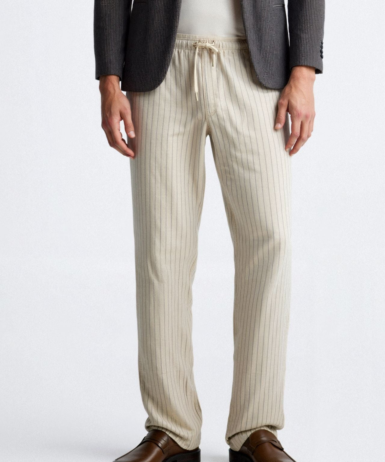 Luxury Breathable Linen Drawstring Pants for Effortless Elegance Homme8 