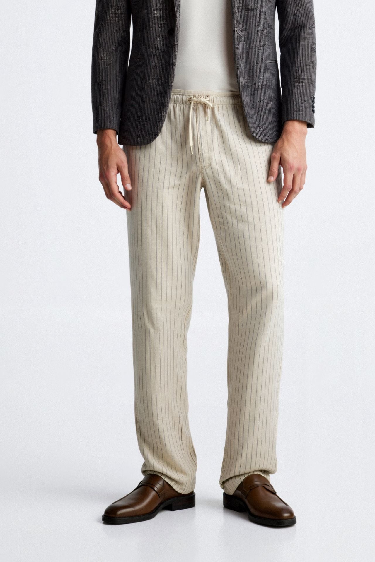 Luxury Breathable Linen Drawstring Pants for Effortless Elegance Homme8 