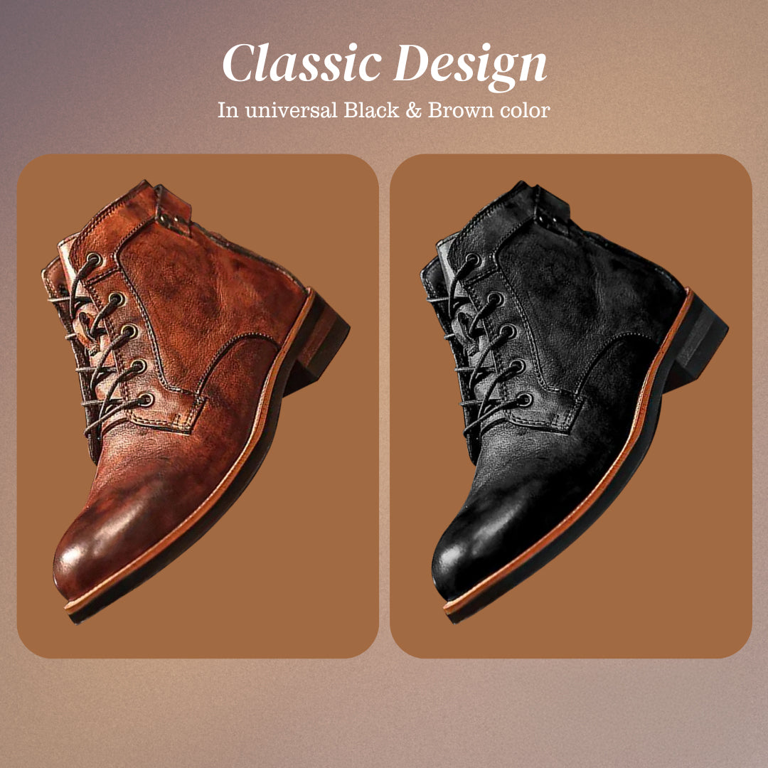 Mark Classic Retro Leather Boots for Men - Timeless Style & Comfort Homme8 