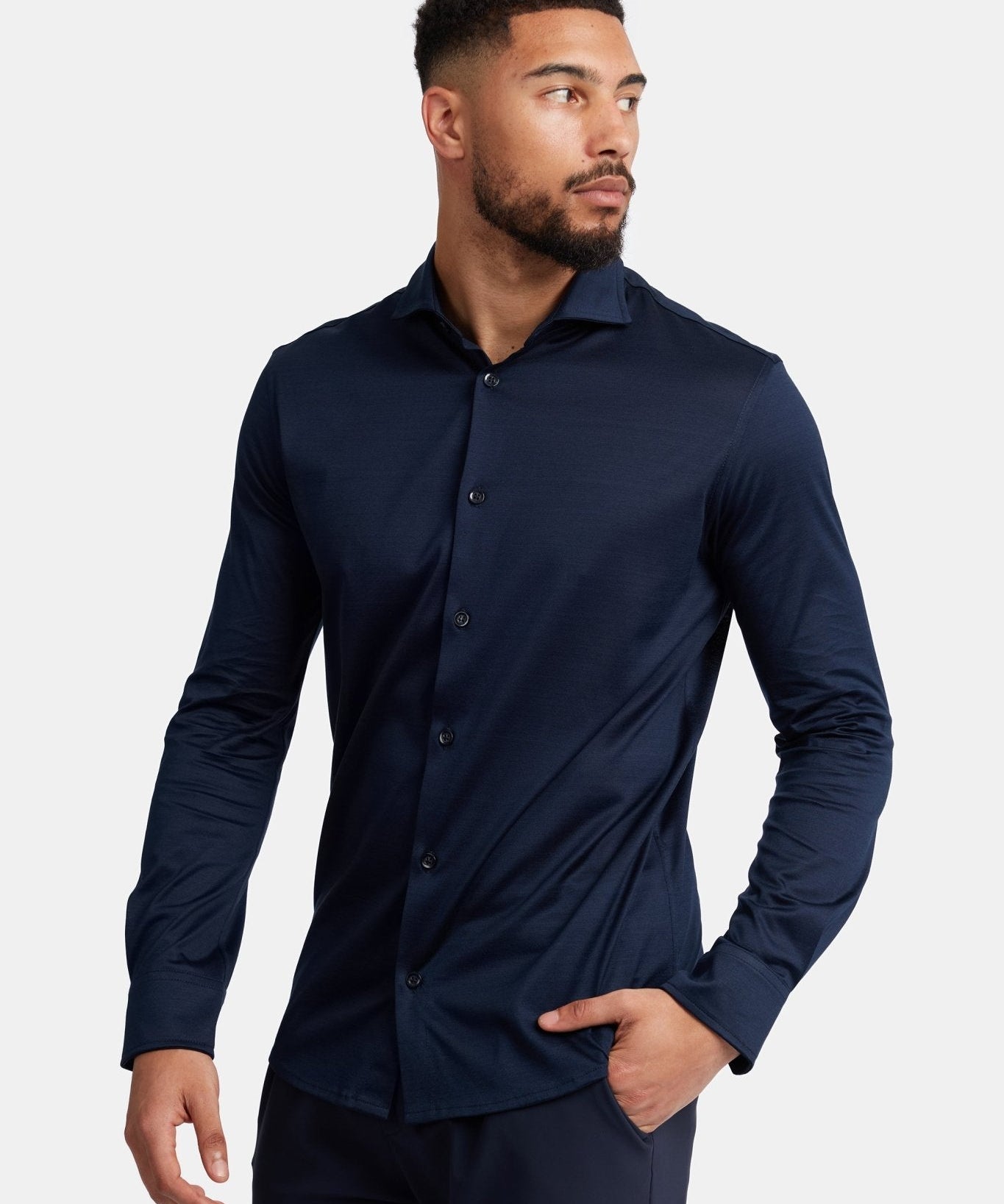 Midnight Blue Formal Shirt - Elegant, Versatile & Comfortable Homme8 Overhemden