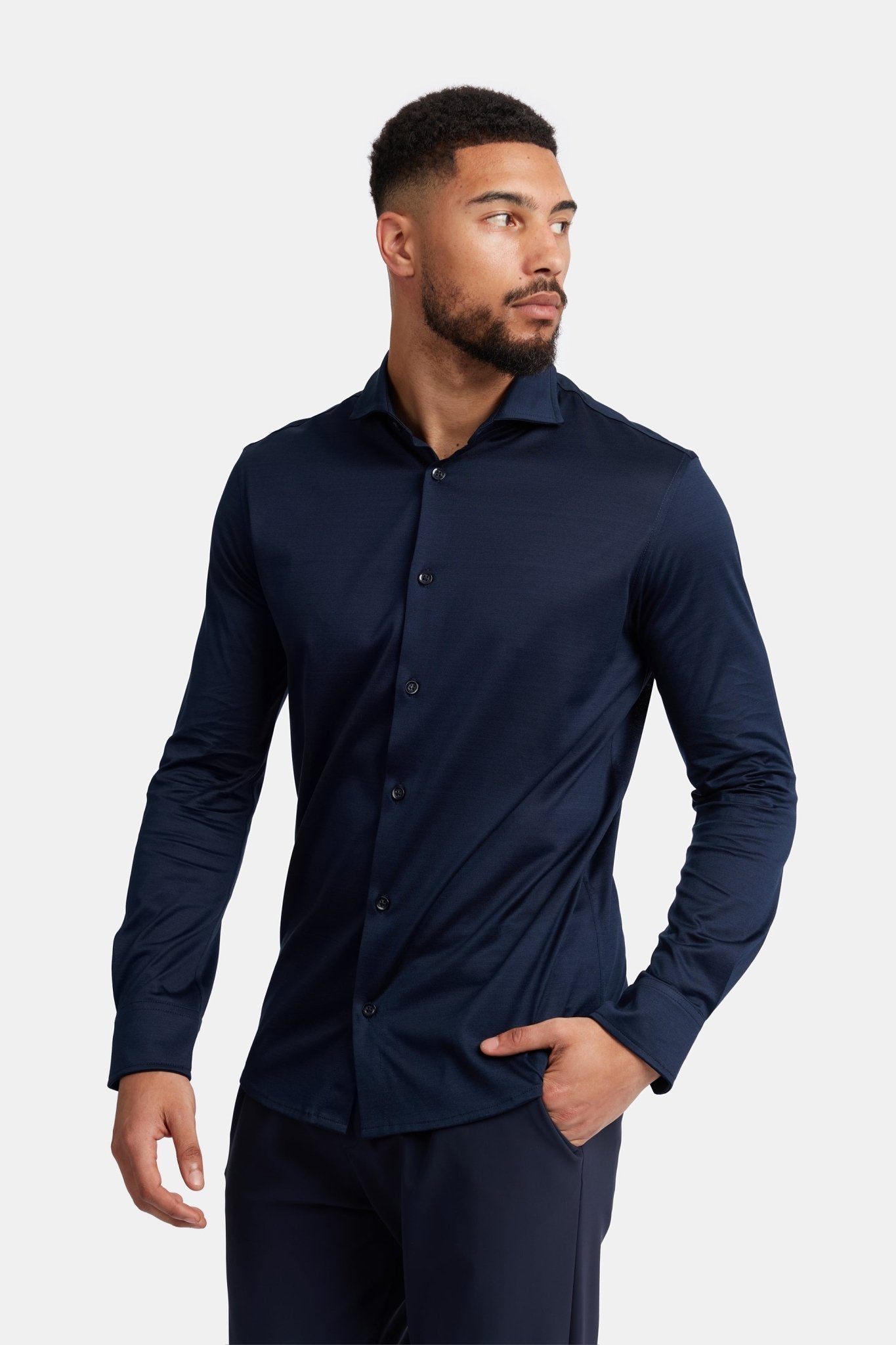 Midnight Blue Formal Shirt - Elegant, Versatile & Comfortable Homme8 Overhemden