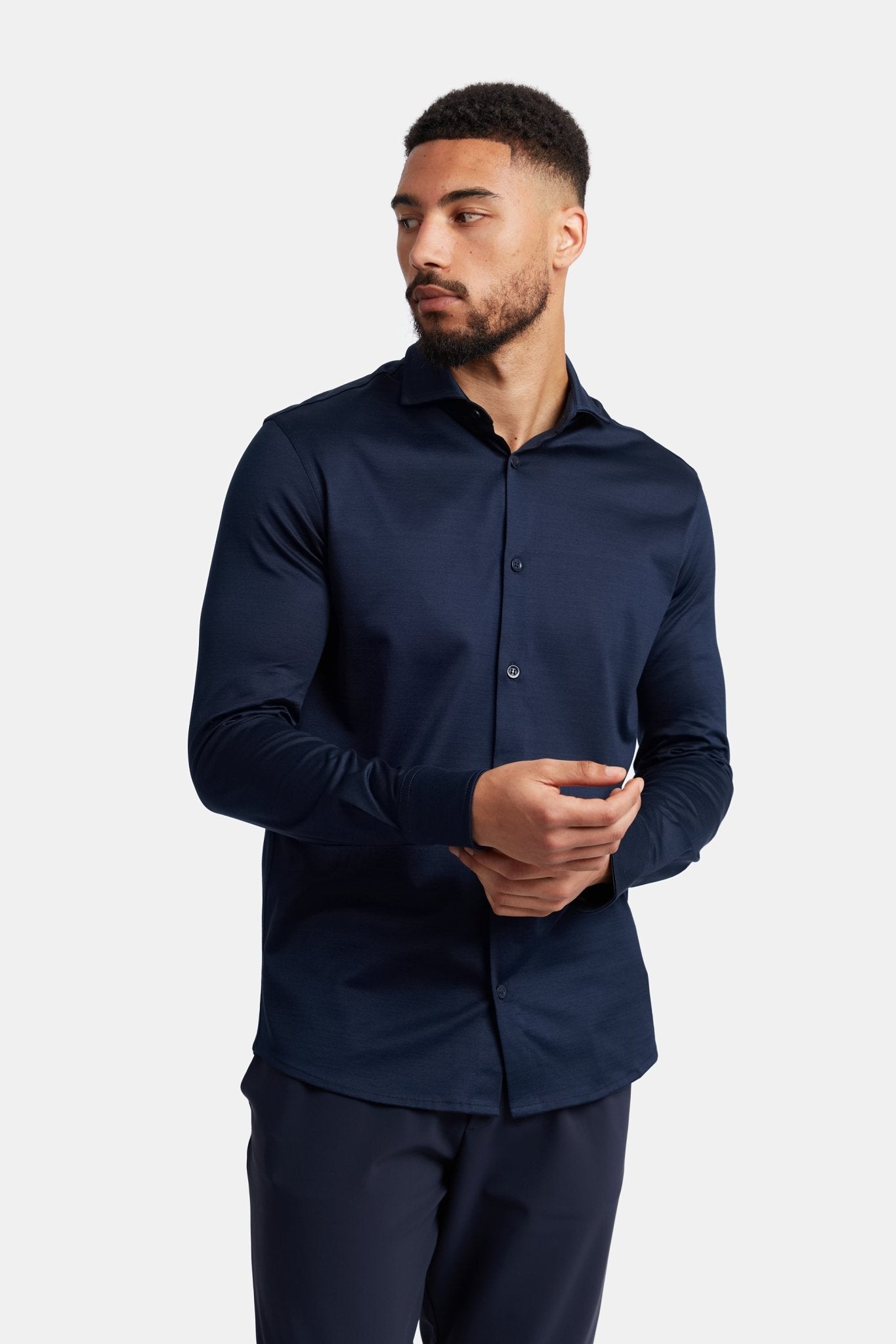 Midnight Blue Formal Shirt - Elegant, Versatile & Comfortable Homme8 Overhemden