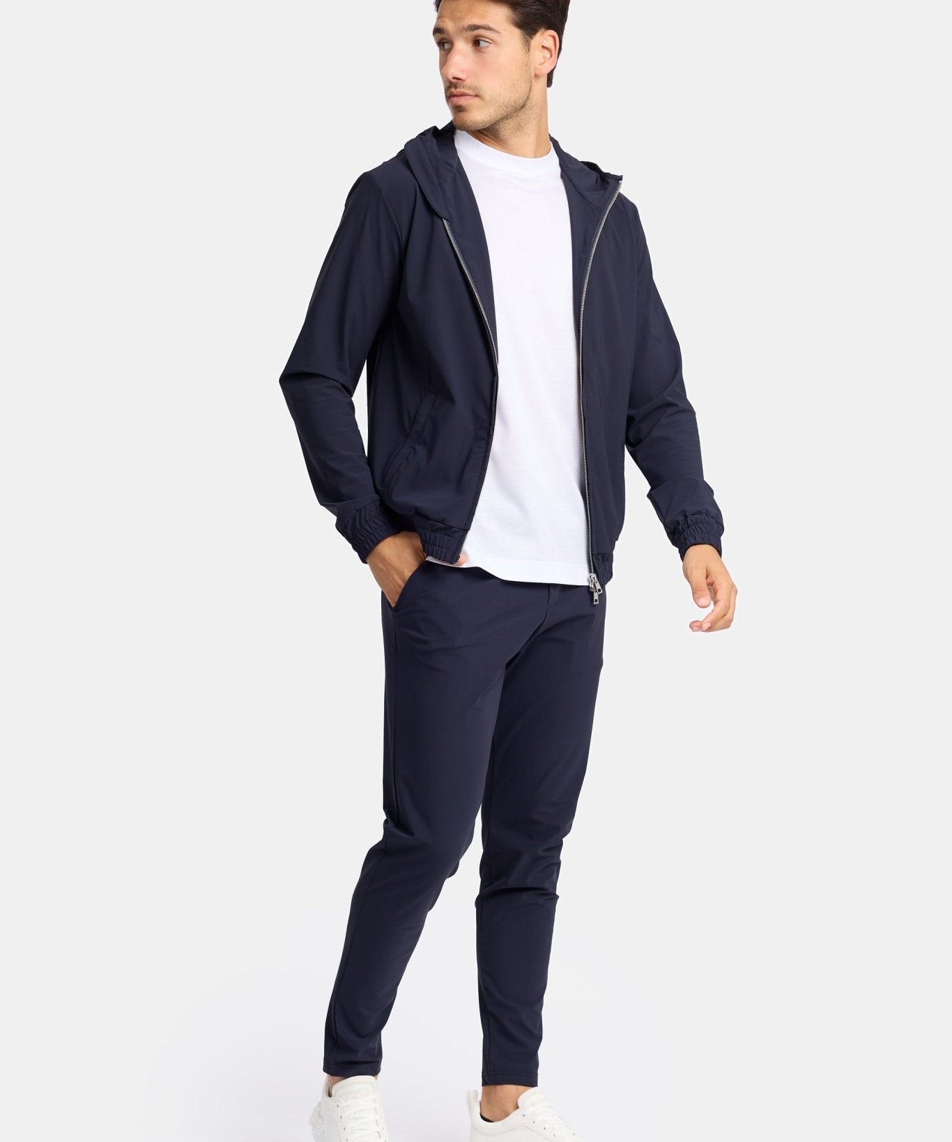 Midnight Blue Hooded Tech Suit - Stylish Comfort & Performance Homme8 Trainingspak