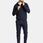 Midnight Blue Hooded Tech Suit - Stylish Comfort & Performance Homme8 Trainingspak