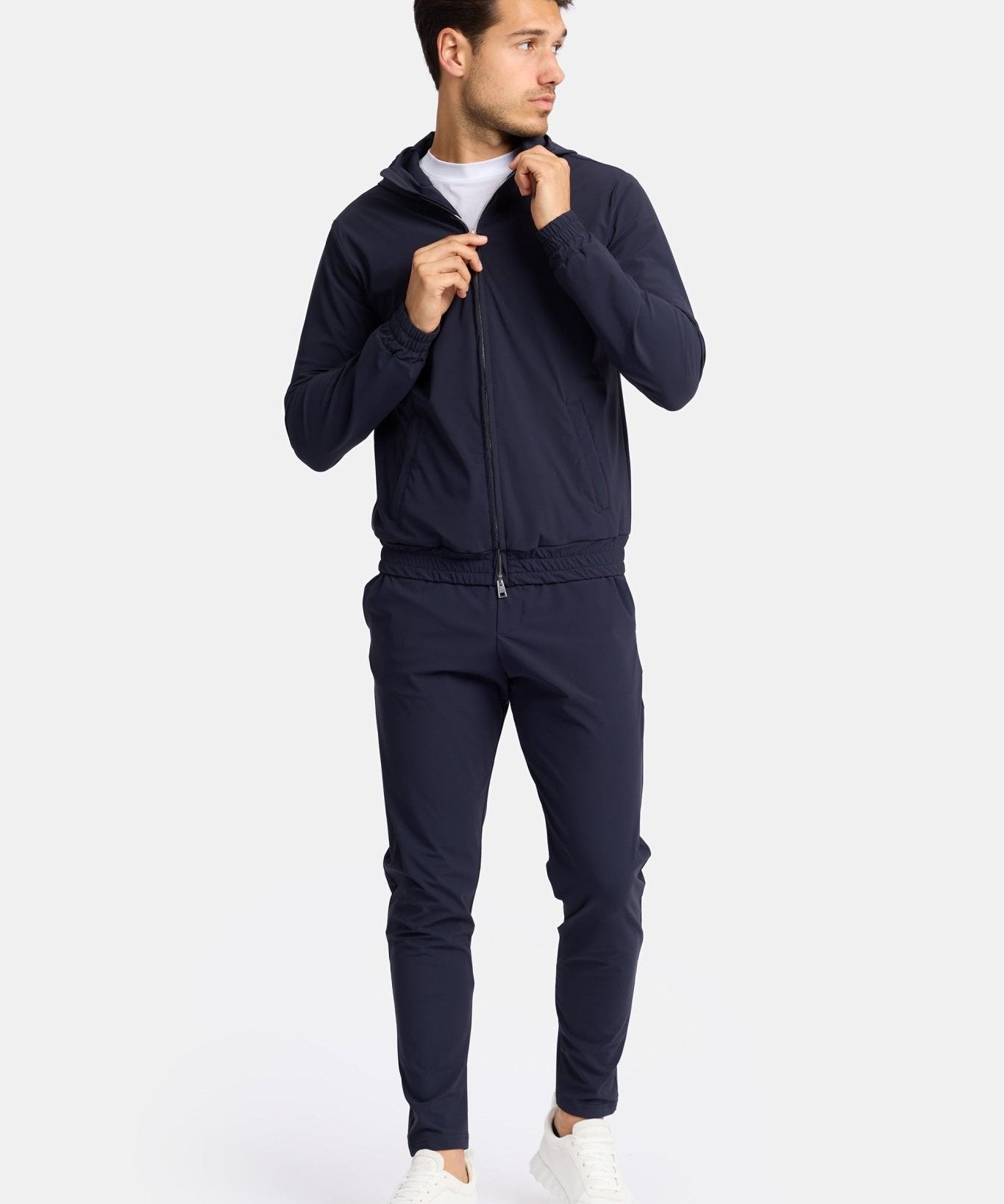 Midnight Blue Hooded Tech Suit - Stylish Comfort & Performance Homme8 Trainingspak