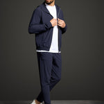 Midnight Blue Hooded Tech Suit - Stylish Comfort & Performance Homme8 Trainingspak
