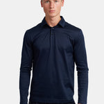 Midnight Blue Long Sleeve Polo Shirt - Stylish Comfort & Versatility Homme8 Polo's