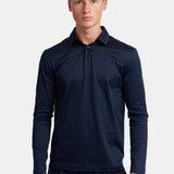 Midnight Blue Long Sleeve Polo Shirt - Stylish Comfort & Versatility Homme8 Polo's