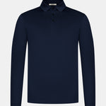 Midnight Blue Long Sleeve Polo Shirt - Stylish Comfort & Versatility Homme8 Polo's