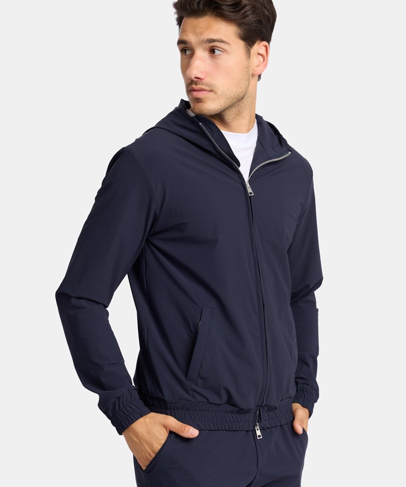 Midnight Blue Tech Vest with Hood - Stylish & Functional Gear Homme8 Trainingspak