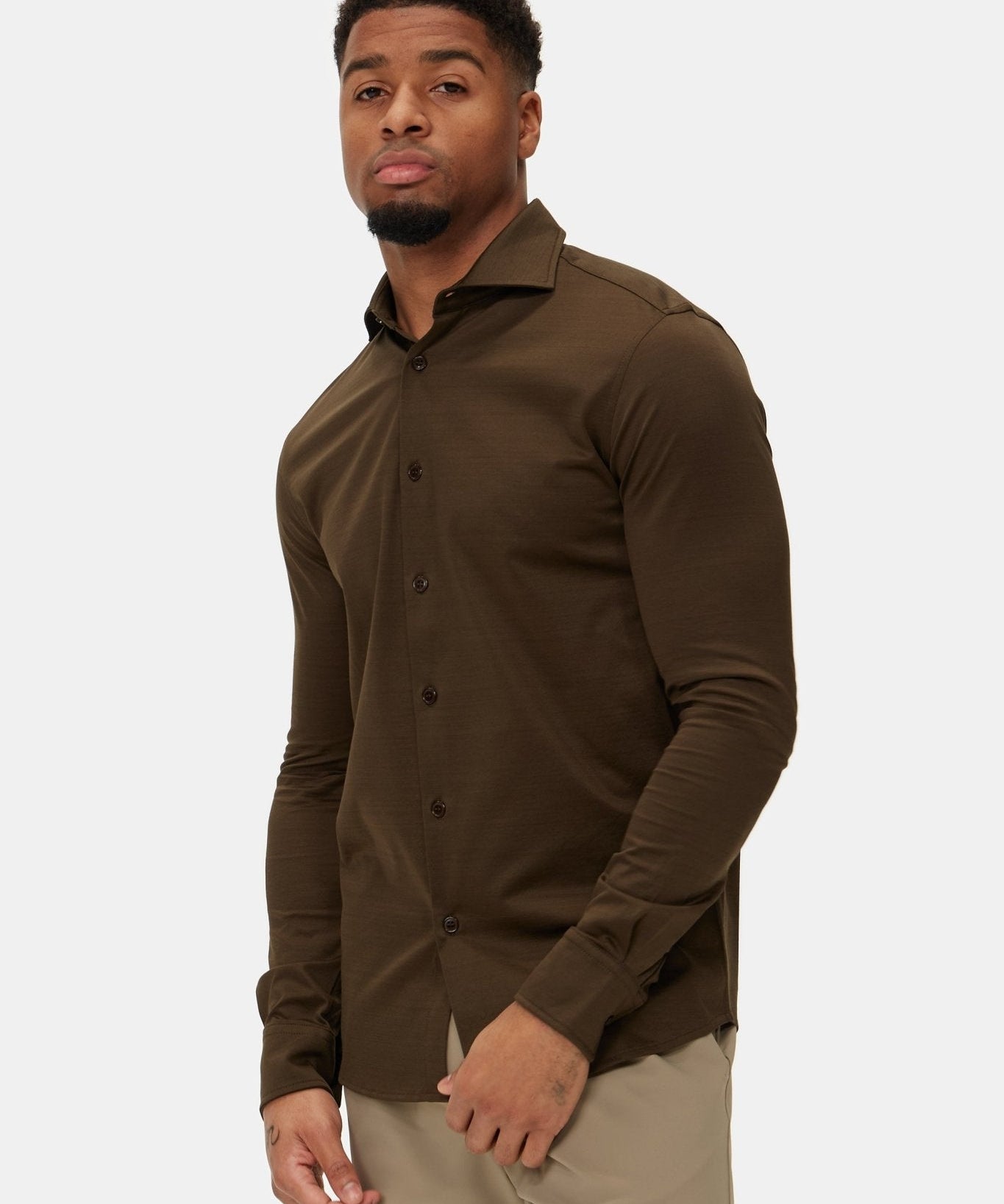 Mocha Brown Formal Shirt - Elegant Fit for Every Occasion Homme8 Overhemden