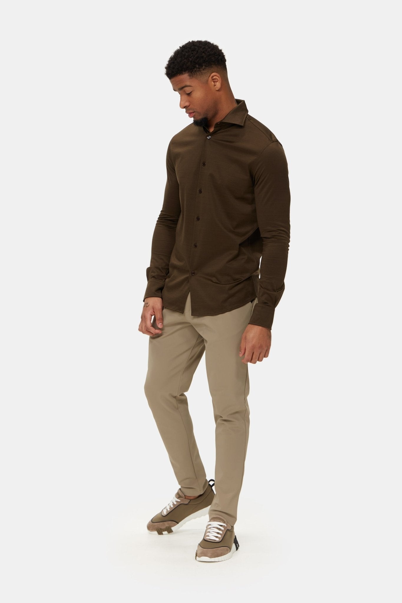 Mocha Brown Formal Shirt - Elegant Fit for Every Occasion Homme8 Overhemden