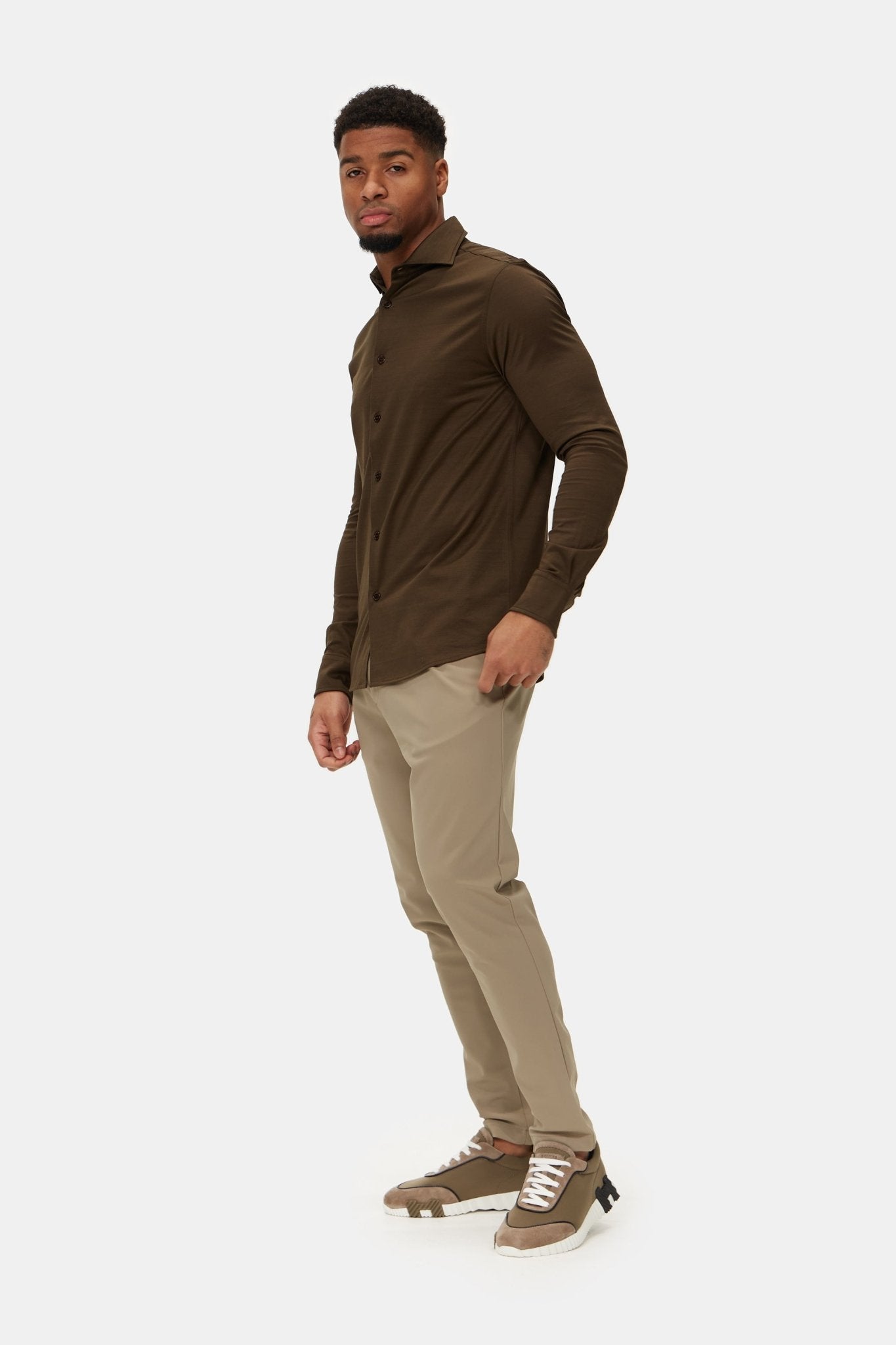 Mocha Brown Formal Shirt - Elegant Fit for Every Occasion Homme8 Overhemden