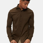 Mocha Brown Formal Shirt - Elegant Fit for Every Occasion Homme8 Overhemden