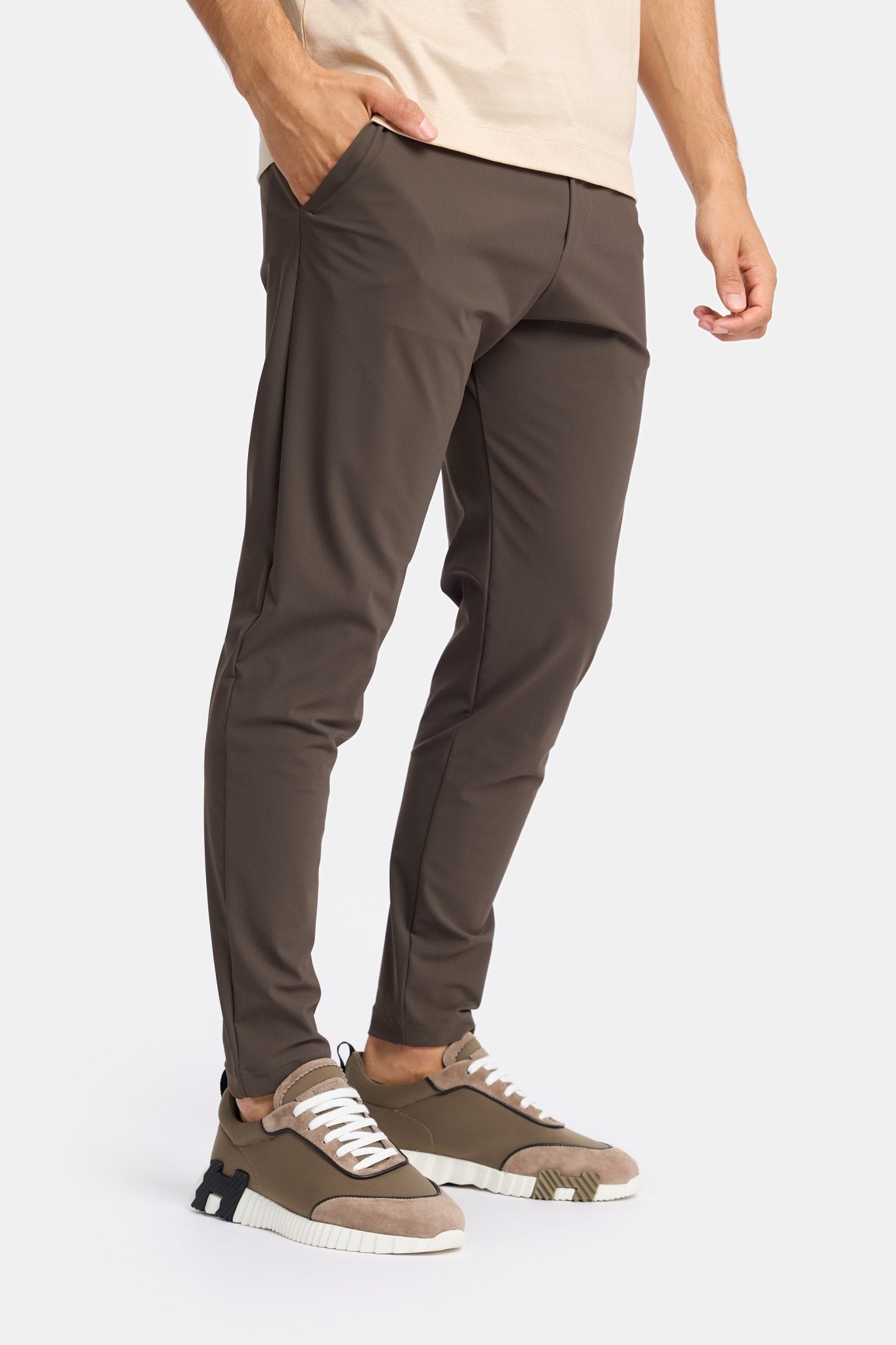 Mocha Brown Hooded Tech Suit - Stylish Comfort & Performance Homme8 Trainingspak