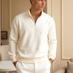 Old Money Casual Quarter Zip Hoodie - Timeless Style & Comfort Homme8 